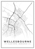 Street map poster of Wellesbourne village centre, Warwickshire