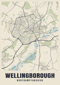 Street map poster of Wellingborough, Northamptonshire