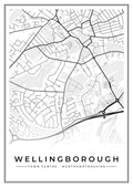 Street map poster of Wellingborough town centre, Northamptonshire