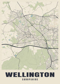 Street map poster of Wellington, Shropshire