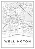 Street map poster of Wellington town centre, Shropshire