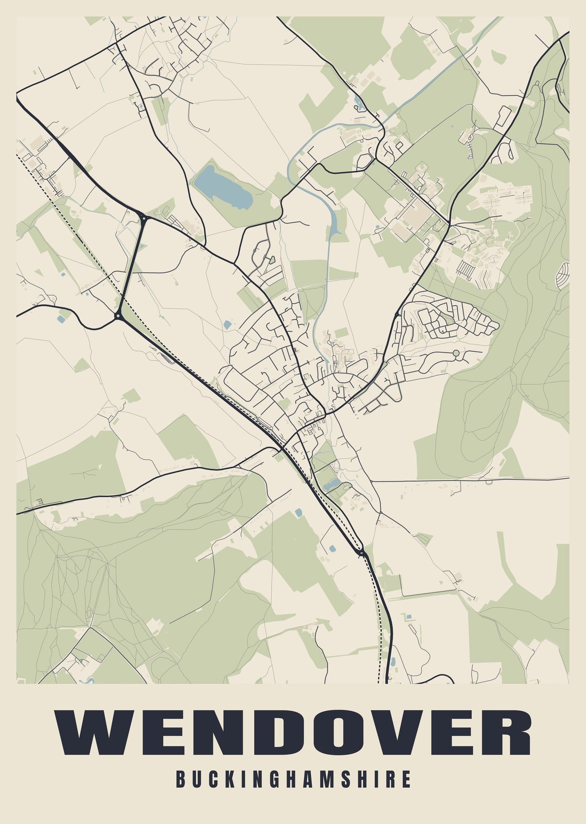 Street map poster of Wendover, Buckinghamshire