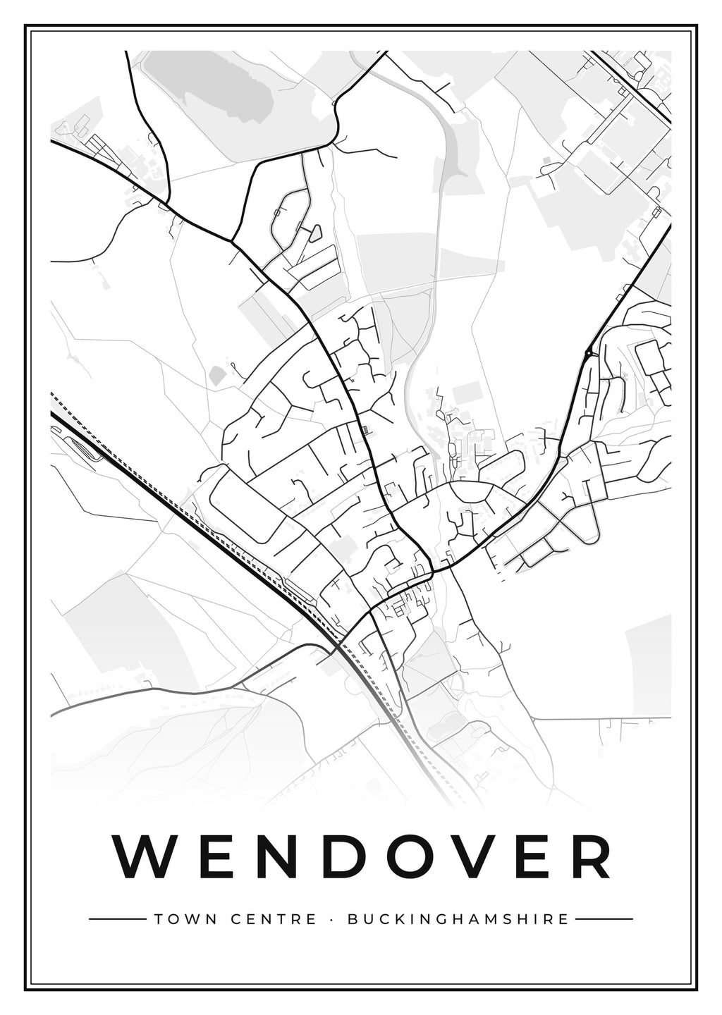Street map poster of Wendover town centre, Buckinghamshire