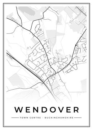 Wendover Town Centre Street Map Poster