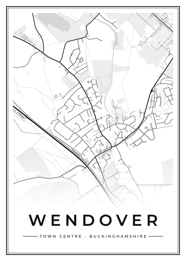 Wendover Town Centre Street Map Poster