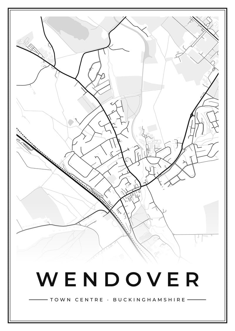 Wendover Town Centre Street Map Poster
