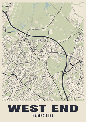 West End Street Map Poster