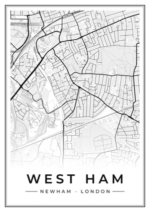 West Ham Street Map Poster