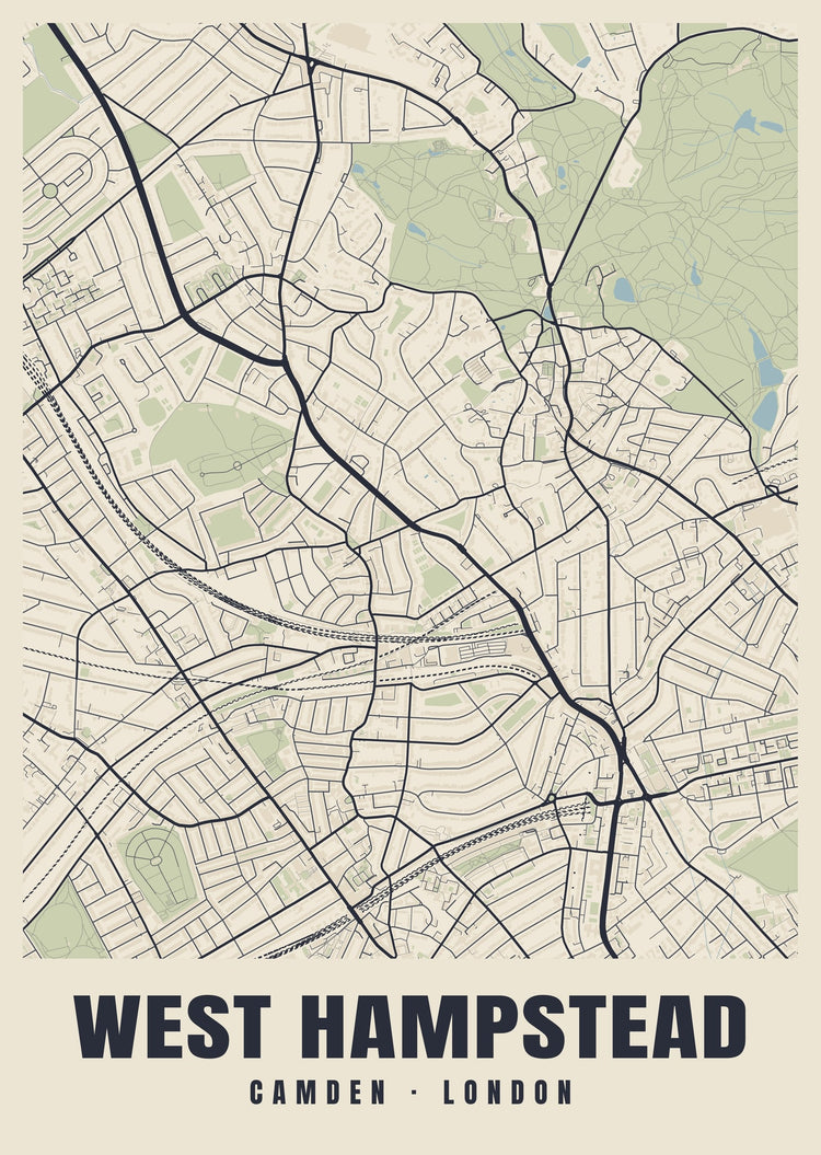 West Hampstead Heritage Street Map Poster