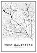 Street map poster of West Hampstead, Camden, London