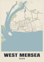 Street map poster of West Mersea, Essex