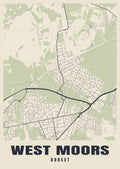 Street map poster of West Moors, Dorset