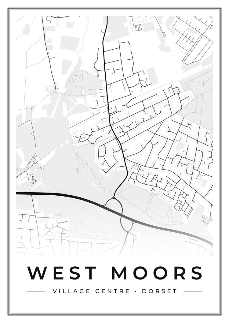 West Moors Village Centre Street Map Poster
