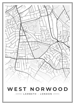 West Norwood Street Map Poster