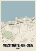 Street map poster of Westgate-on-Sea, Kent