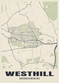 Street map poster of Westhill, Aberdeenshire