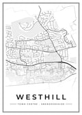Street map poster of Westhill town centre, Aberdeenshire