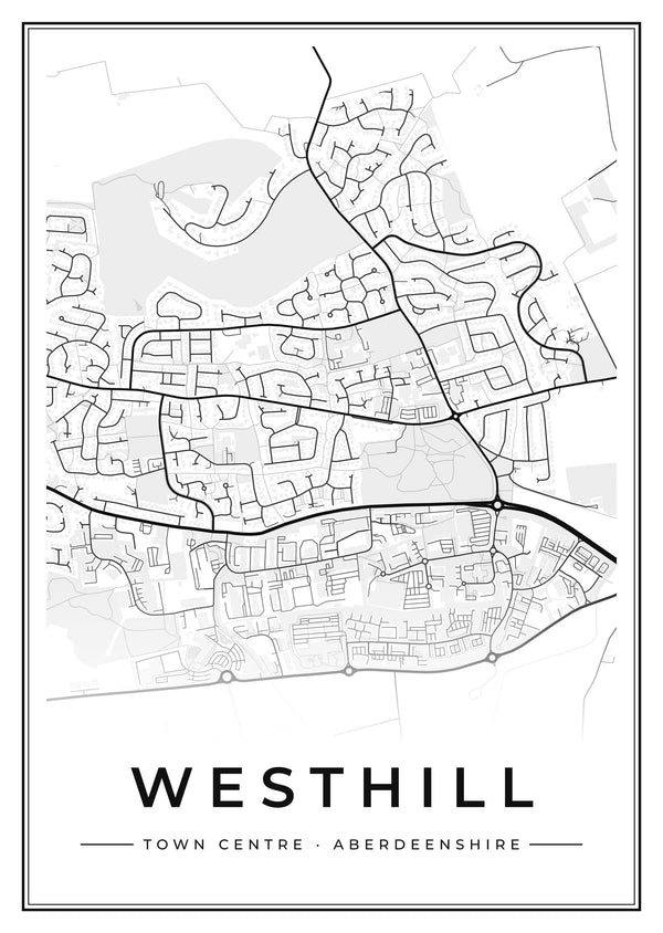 Westhill Town Centre Street Map Poster