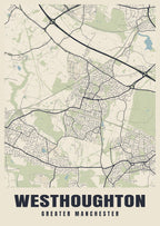 Street map poster of Westhoughton, Greater Manchester