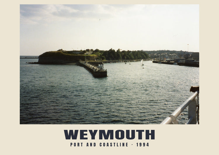 Port and coastline, Weymouth, 1994 Heritage Print