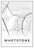 Street map poster of Whetstone village centre, Leicestershire