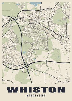 Whiston Street Map Poster