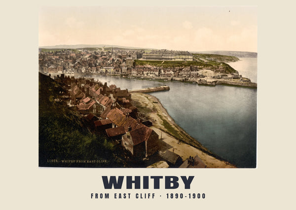 Vista da East Cliff, Whitby — 1890–1900 · Stampa fotocromatica d’epoca
