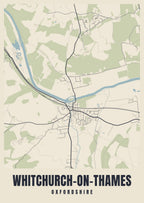 Street map poster of Whitchurch-on-Thames, Oxfordshire