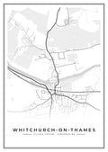 Street map poster of Whitchurch-on-Thames village centre, Oxfordshire