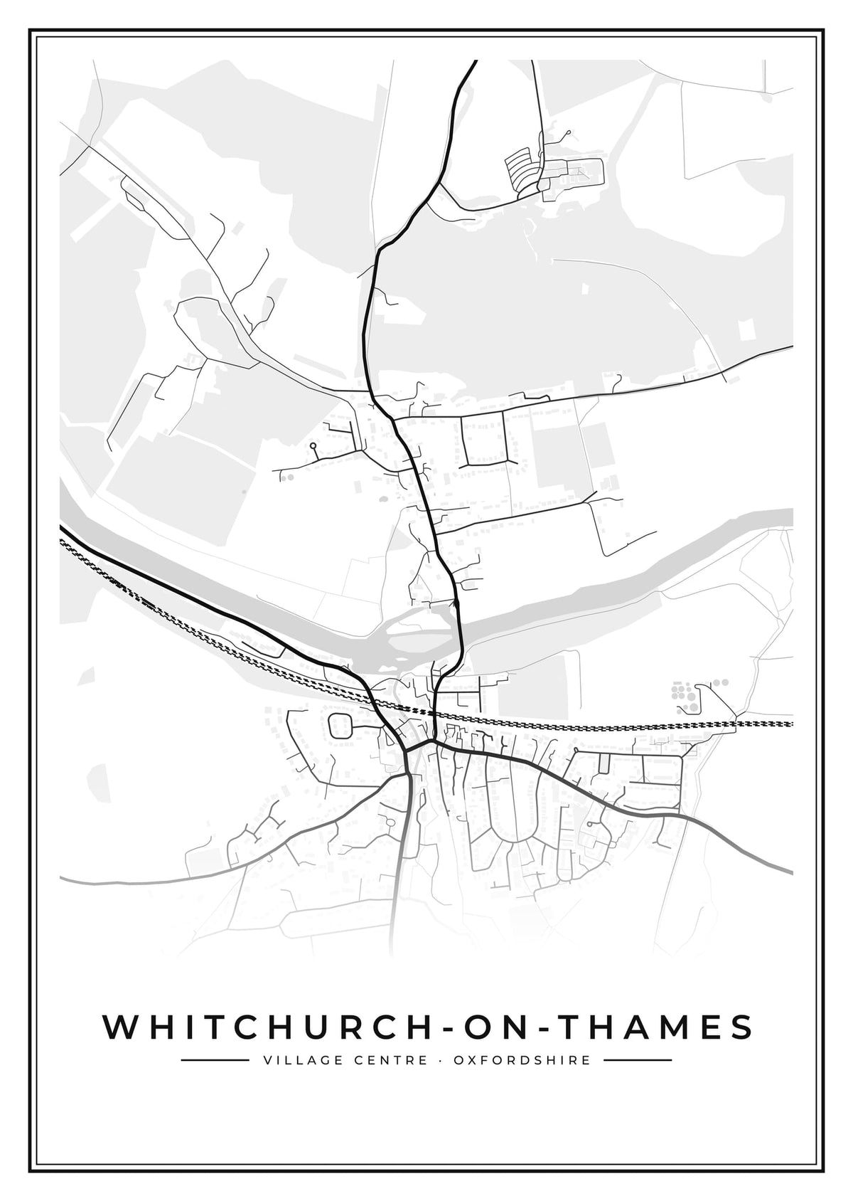 Street map poster of Whitchurch-on-Thames village centre, Oxfordshire