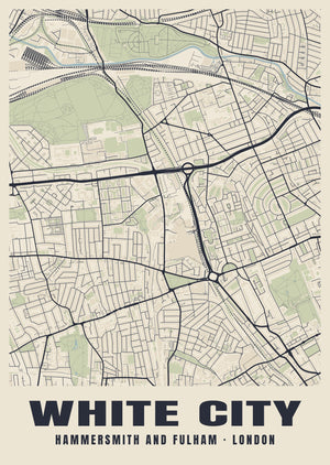 White City Heritage Street Map Poster