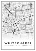Street map poster of Whitechapel, Tower Hamlets, London