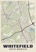 Street map poster of Whitefield, Greater Manchester