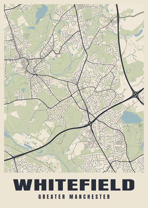 Whitefield Street Map Poster
