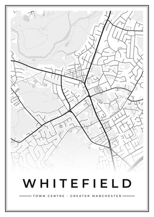Whitefield Town Centre Street Map Poster