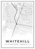 Street map poster of Whitehill village centre, Hampshire