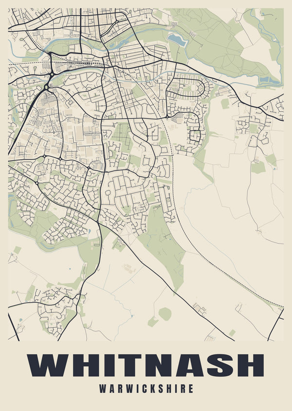 Whitnash Street Map Poster