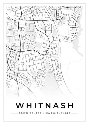 Whitnash Town Centre Street Map Poster