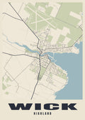 Street map poster of Wick, Highland