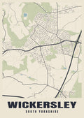Street map poster of Wickersley, South Yorkshire