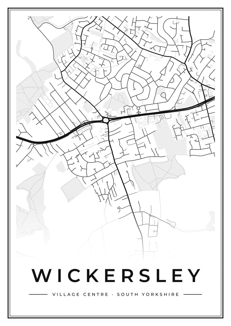 Wickersley Village Centre Street Map Poster