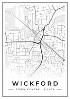 Street map poster of Wickford town centre, Essex