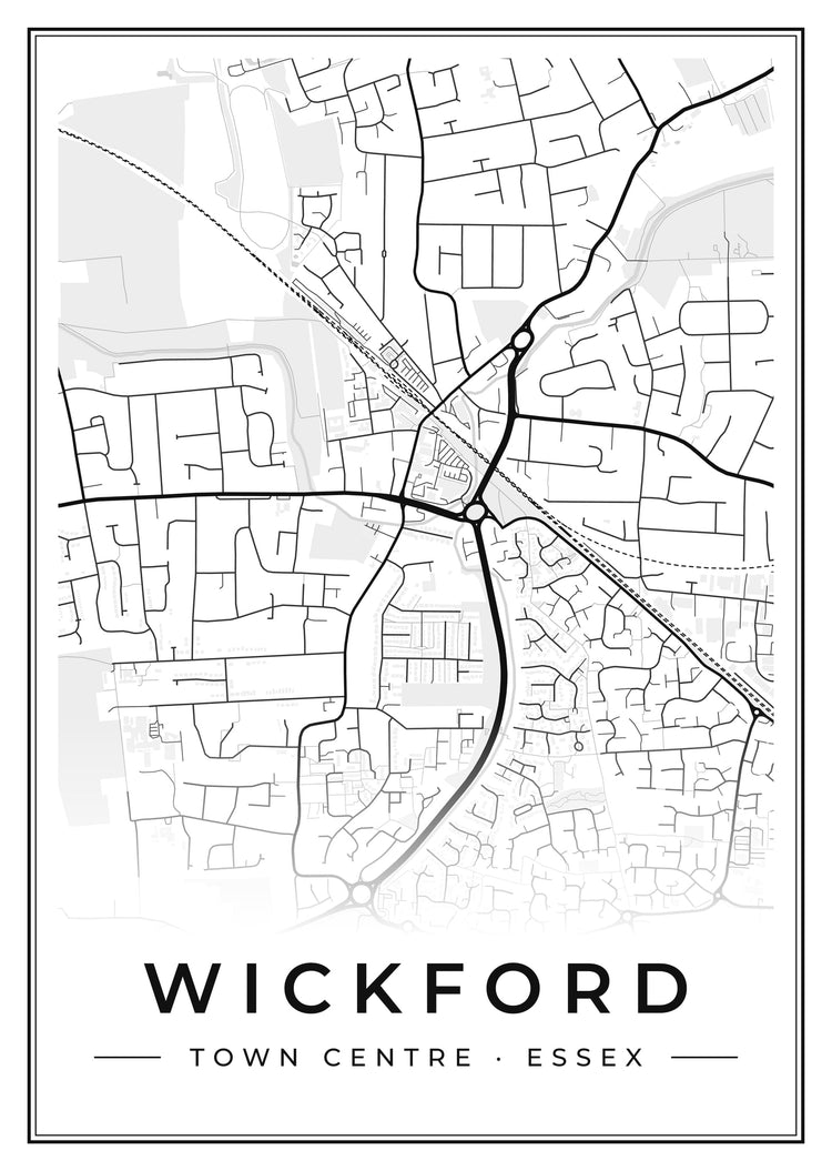Wickford Town Centre Street Map Poster