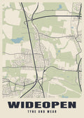 Street map poster of Wideopen, Tyne and Wear