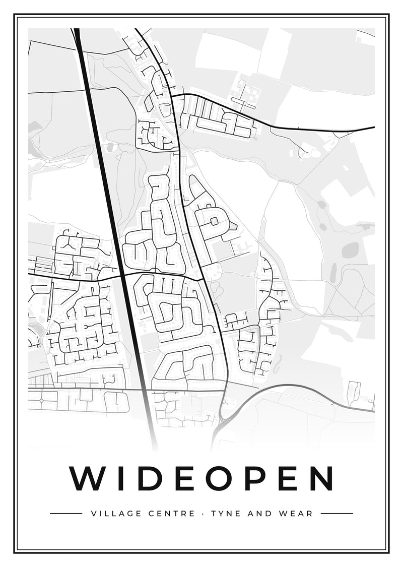 Wideopen Village Centre Street Map Poster