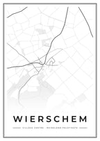 Street map poster of Wierschem village centre, Rhineland-Palatinate