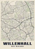 Street map poster of Willenhall, West Midlands