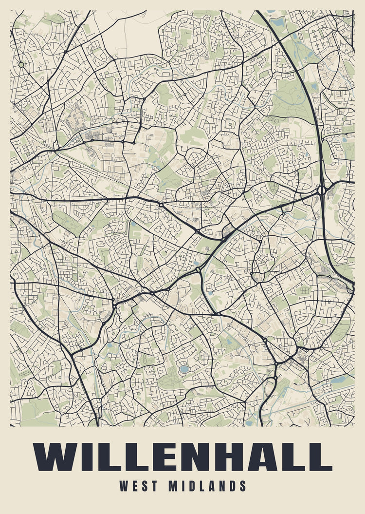 Willenhall Street Map Poster