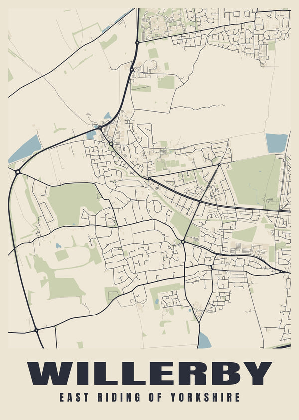 Willerby Street Map Poster