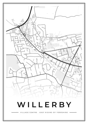 Willerby Village Centre Street Map Poster